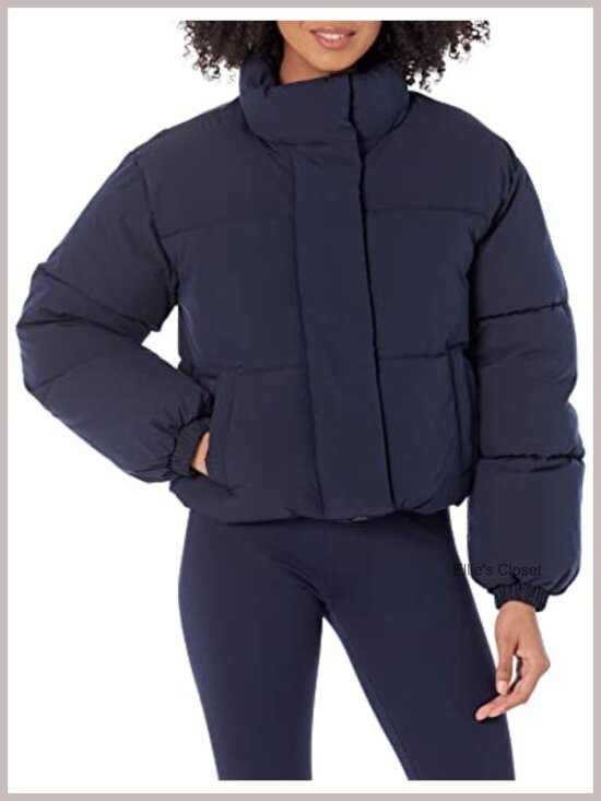 Jackets & Blazers - Women's Cropped Full-Zip Puffer Jacket Quilted Matte Sherpa Fleece Snaps